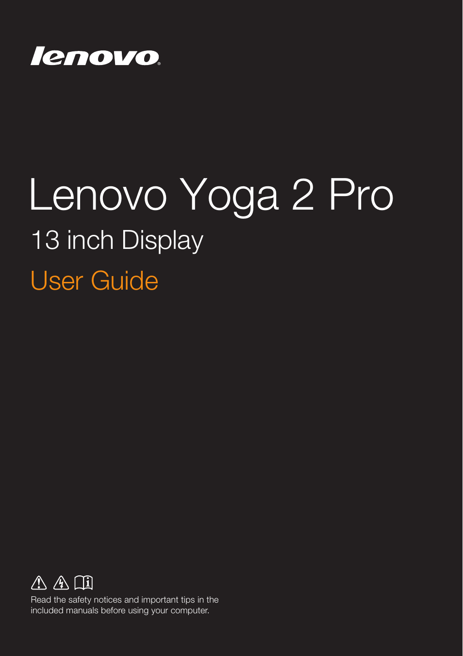 Lenovo Yoga 2 Pro Lenovo User Manual | 37 pages