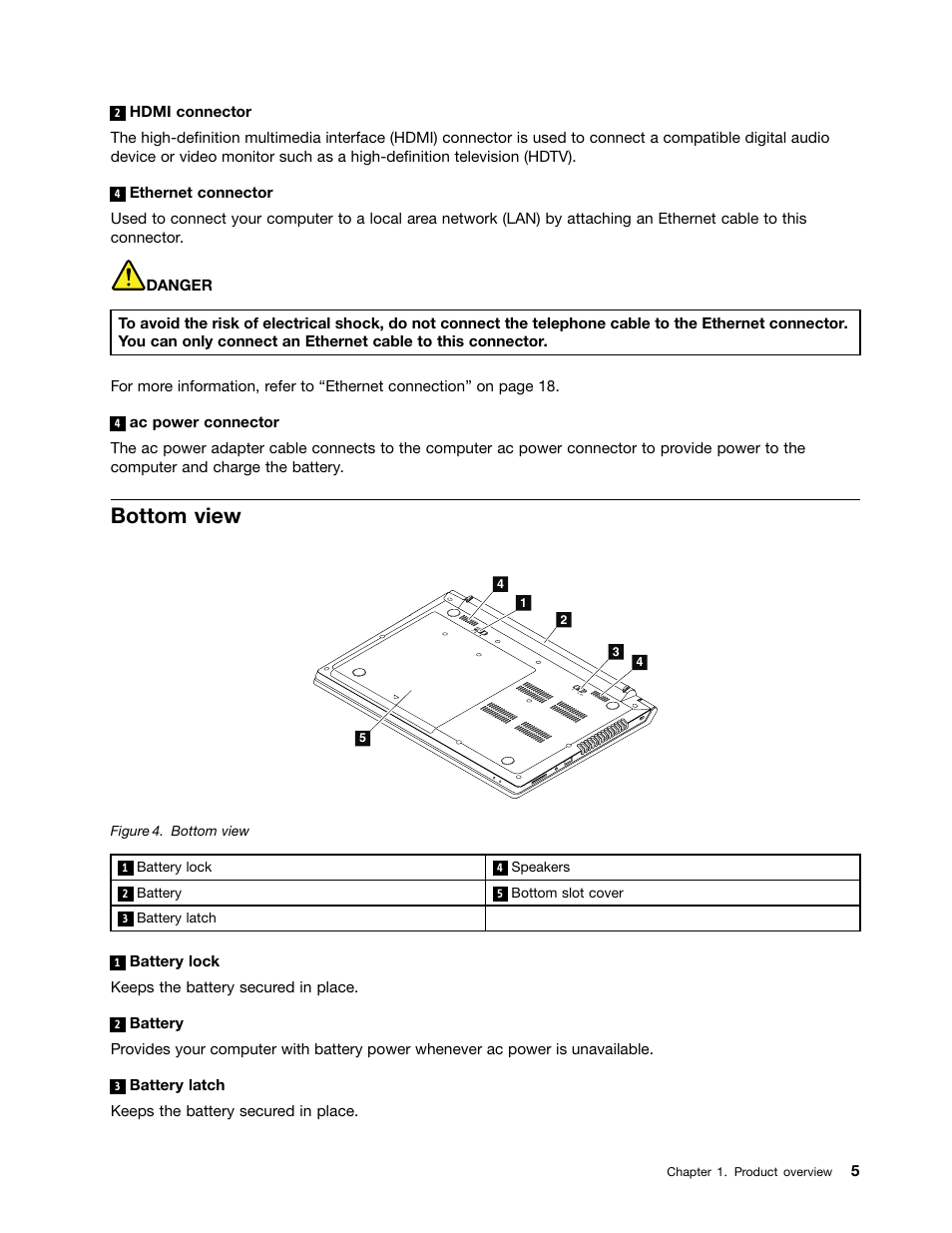 Bottom view | Lenovo M4400s notebook User Manual | Page 19 / 79