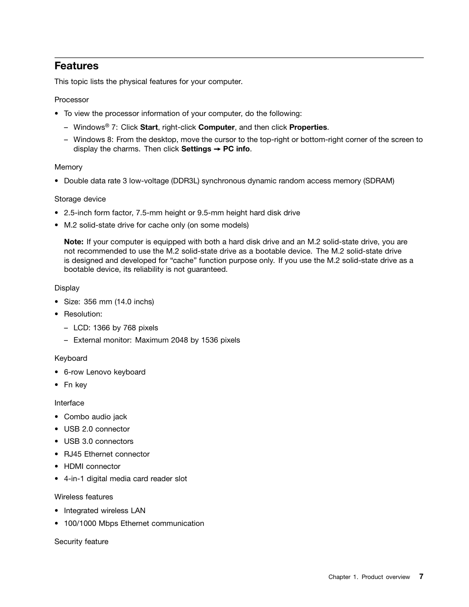 Features | Lenovo M4400s notebook User Manual | Page 21 / 79