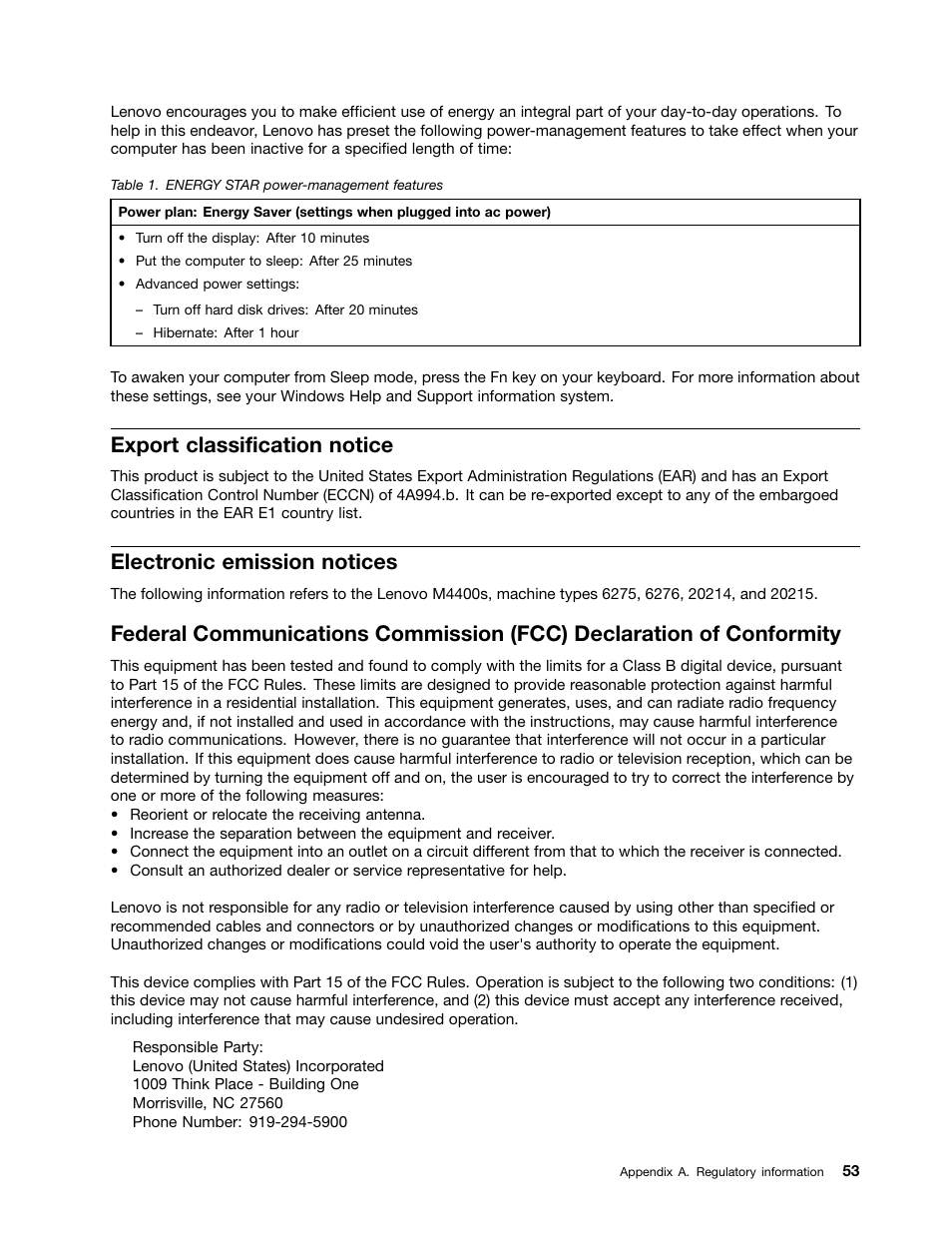 Export classification notice, Electronic emission notices | Lenovo M4400s notebook User Manual | Page 67 / 79