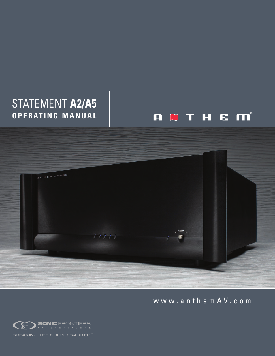 Anthem Audio STATEMENT A2 User Manual | 10 pages