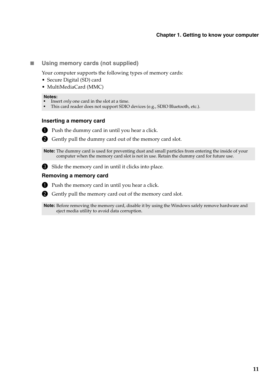 Lenovo Yoga 11s Notebook IdeaPad User Manual | Page 15 / 37