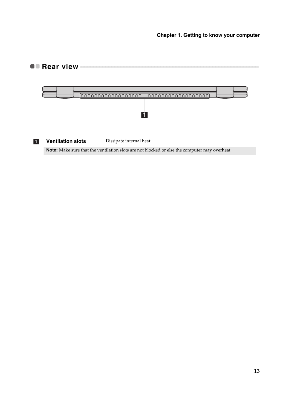 Rear view | Lenovo Yoga 11s Notebook IdeaPad User Manual | Page 17 / 37