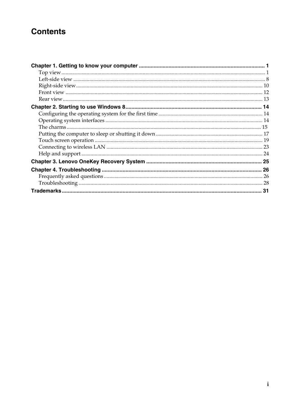 Lenovo Yoga 11s Notebook IdeaPad User Manual | Page 3 / 37