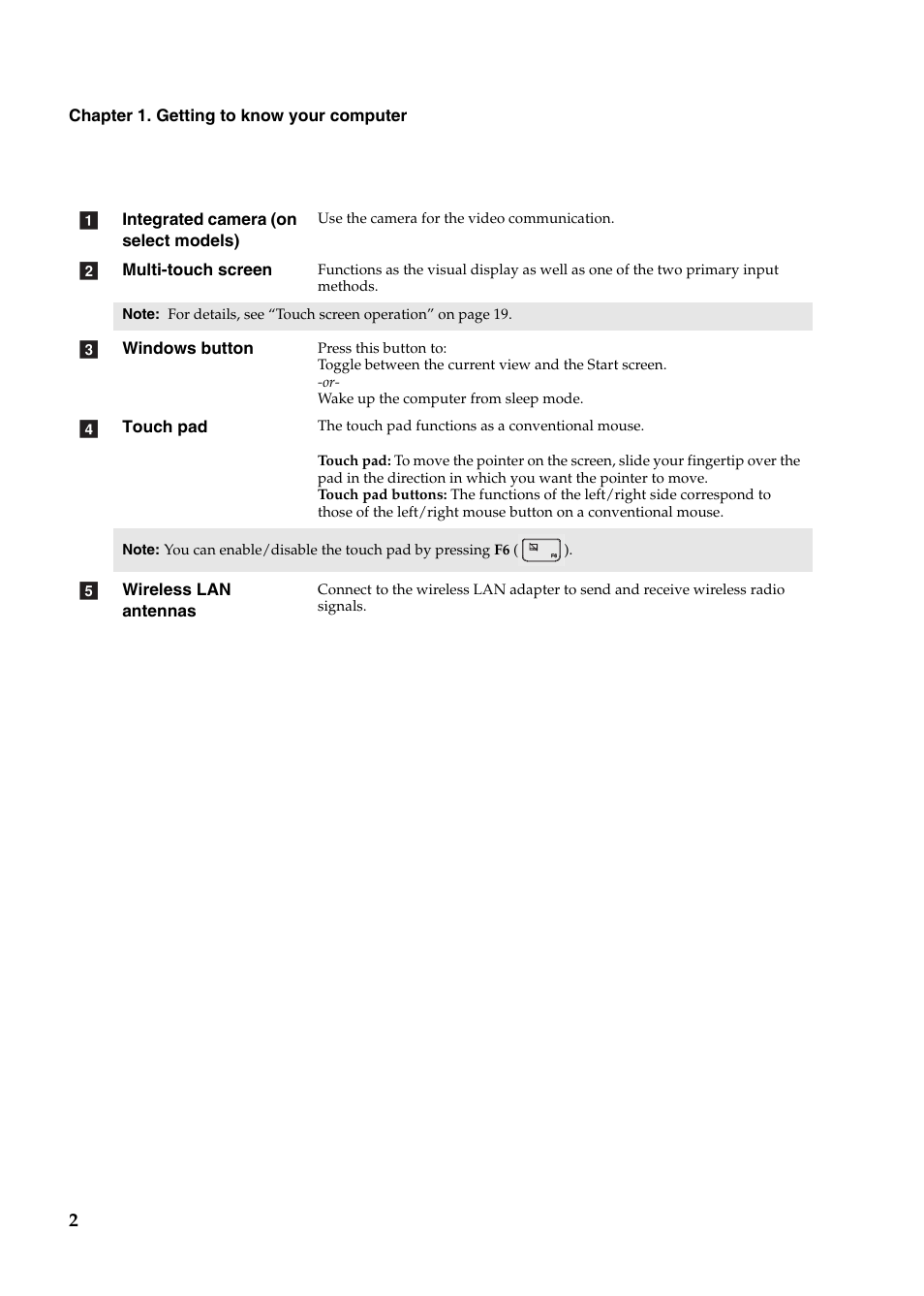 Lenovo Yoga 11s Notebook IdeaPad User Manual | Page 6 / 37