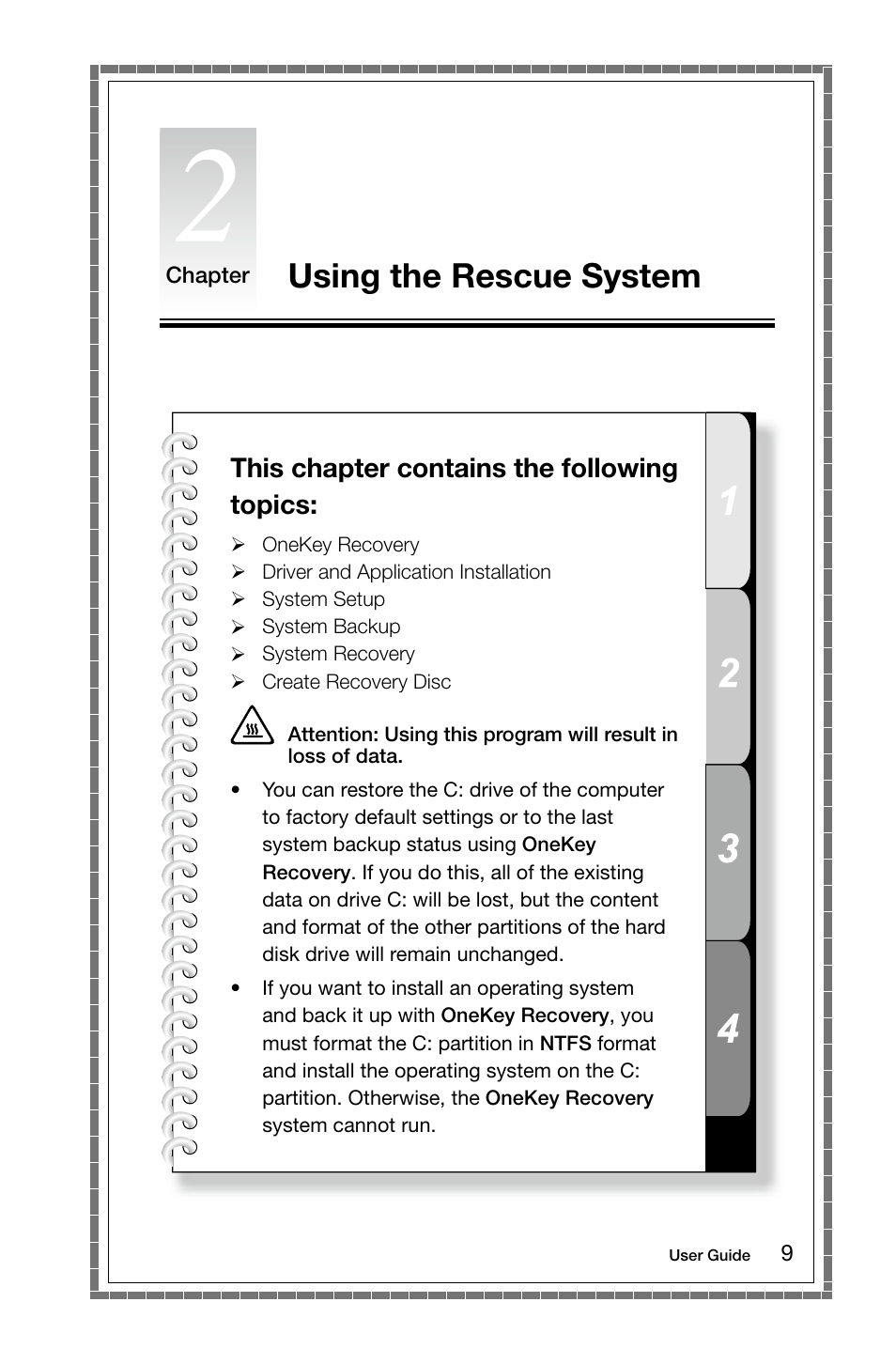 Using the rescue system, This chapter contains the following topics | Lenovo E50-00 Desktop User Manual | Page 14 / 43
