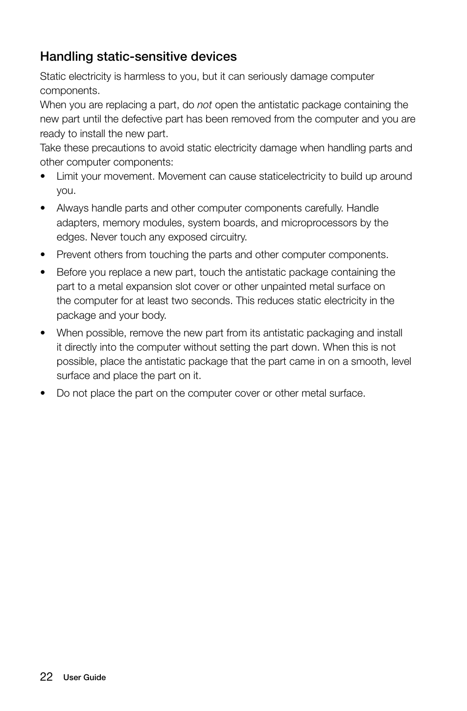 Handling static-sensitive devices | Lenovo E50-00 Desktop User Manual | Page 27 / 43