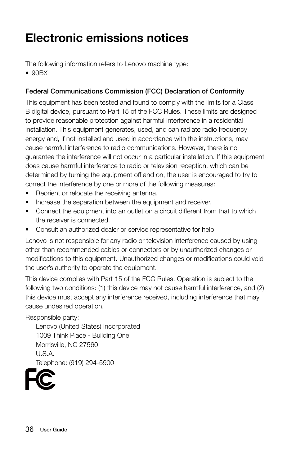 Electronic emissions notices | Lenovo E50-00 Desktop User Manual | Page 41 / 43