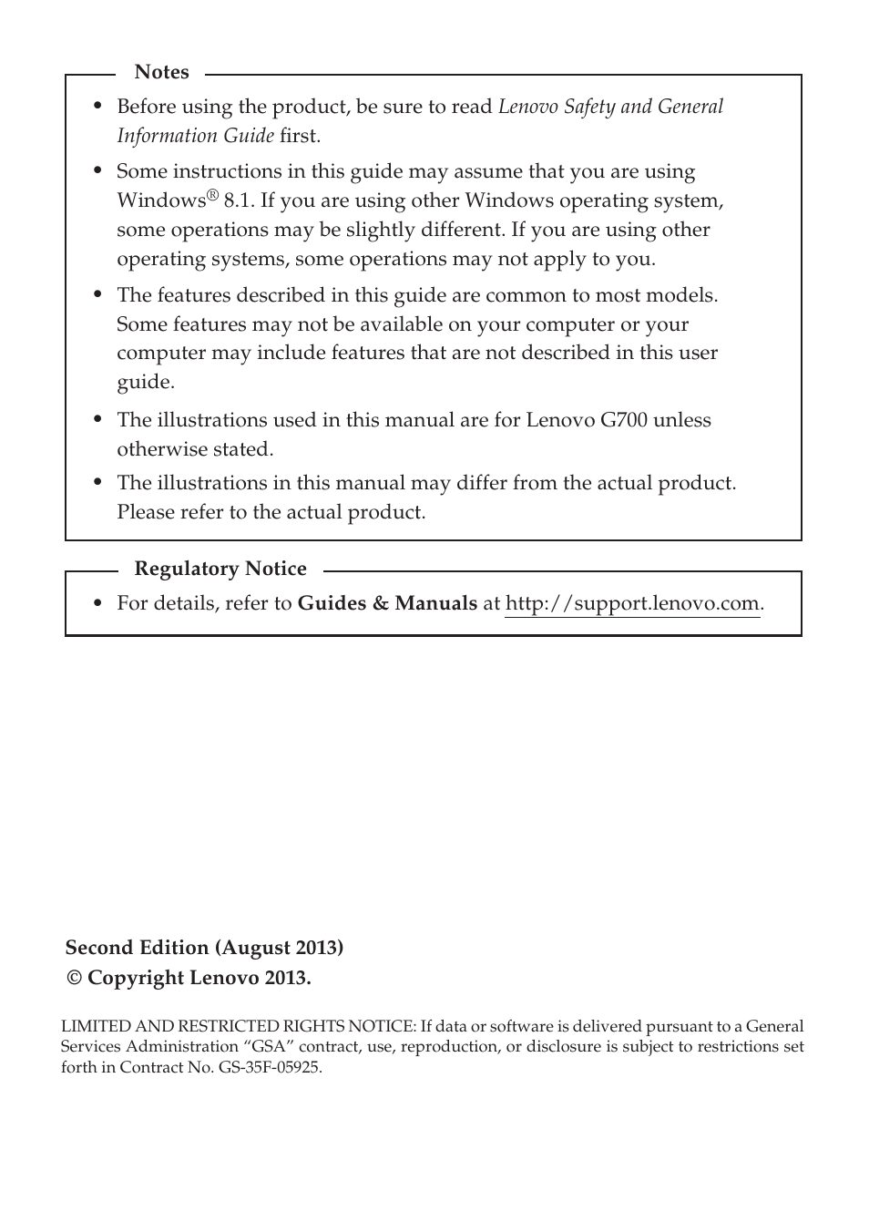 Lenovo G700 Notebook User Manual | Page 2 / 45