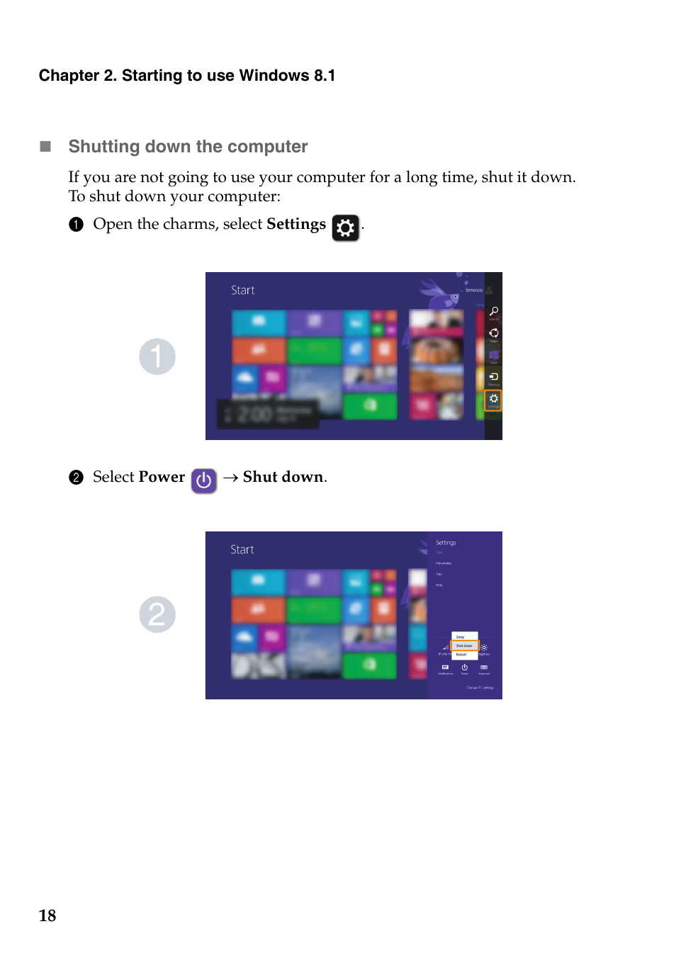 Shutting down the computer | Lenovo G700 Notebook User Manual | Page 22 / 45