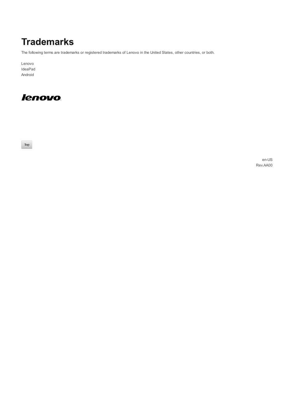 Lenovo A10 Lenovo User Manual | Page 14 / 14