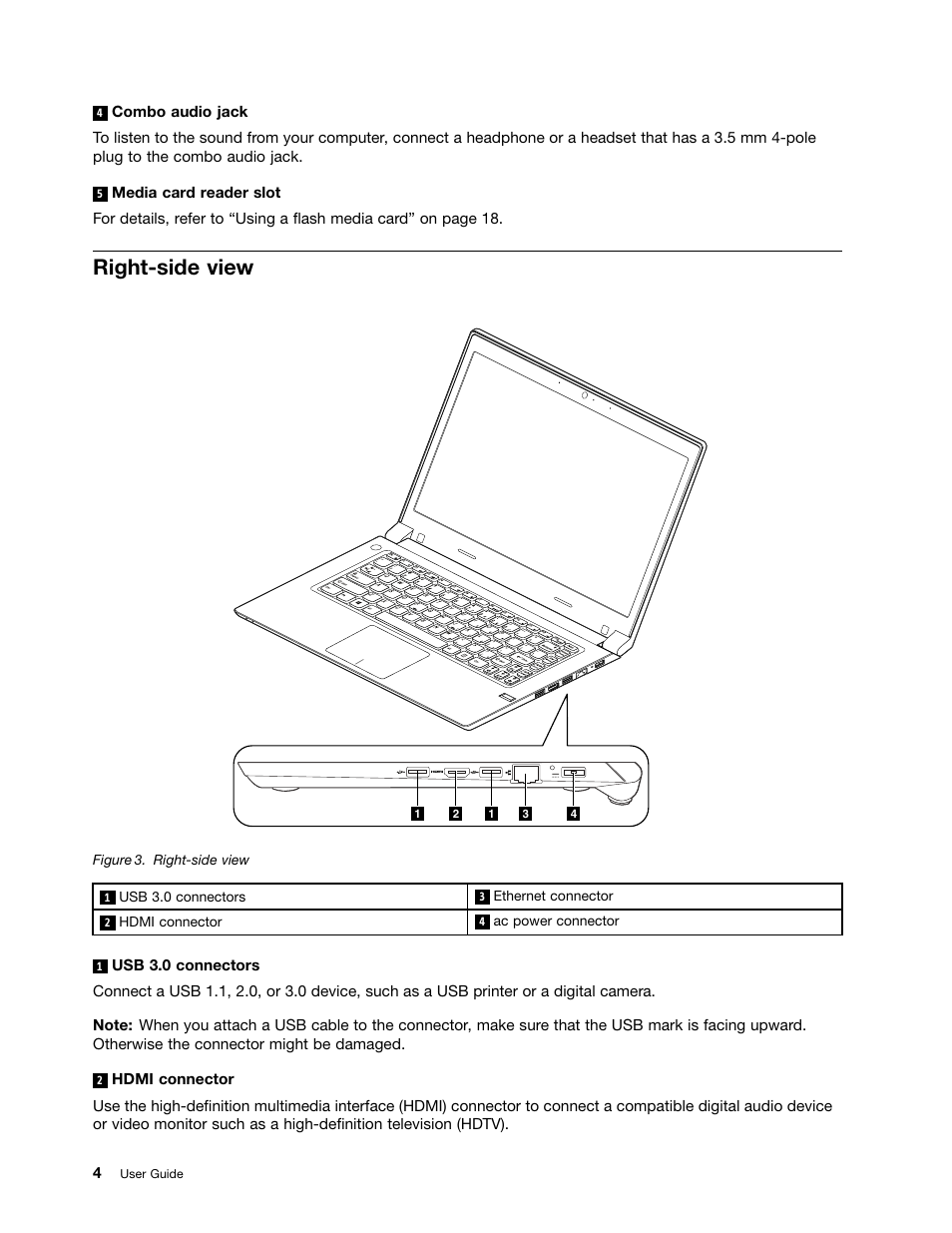 Right-side view | Lenovo M490s notebook User Manual | Page 18 / 78