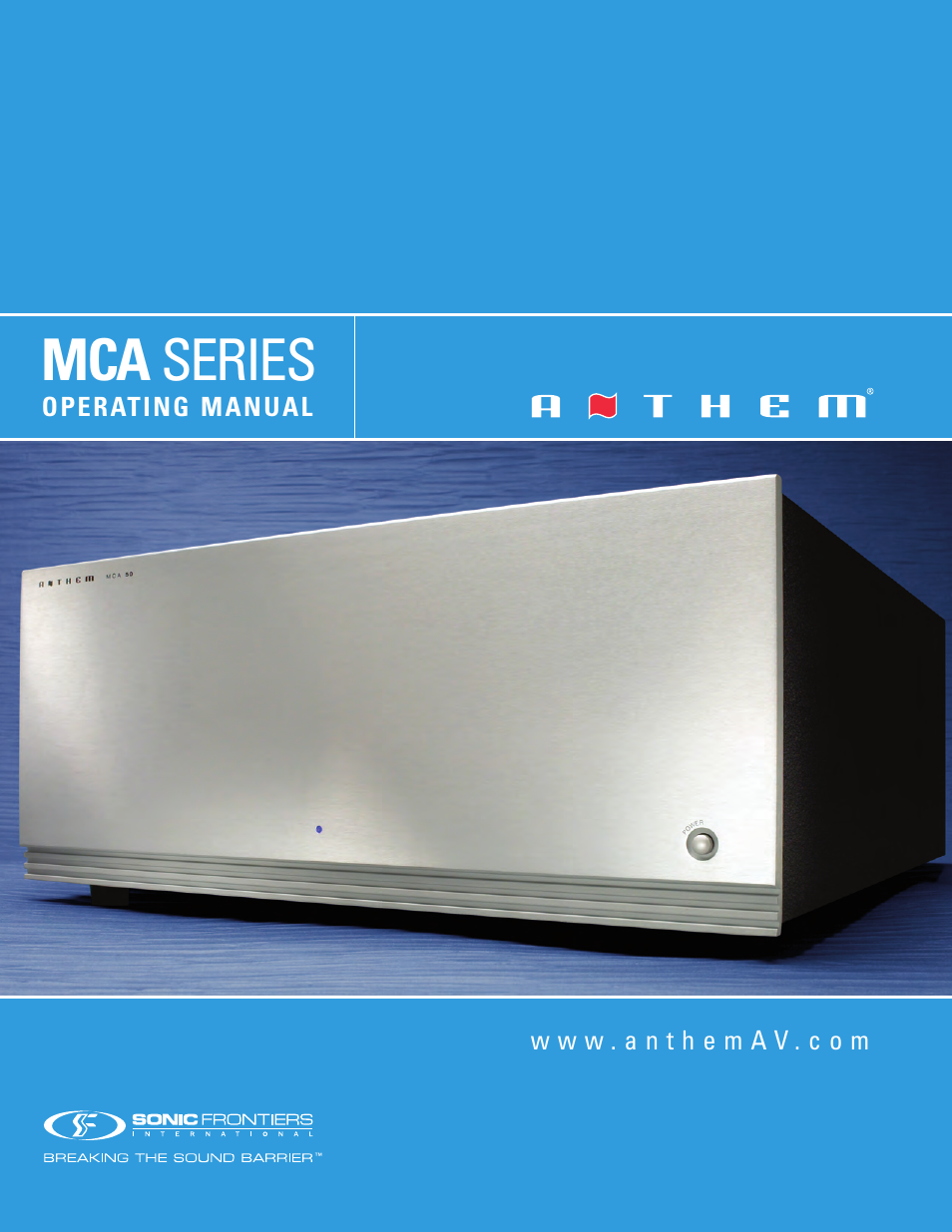 Anthem Audio MCA 20 User Manual | 12 pages
