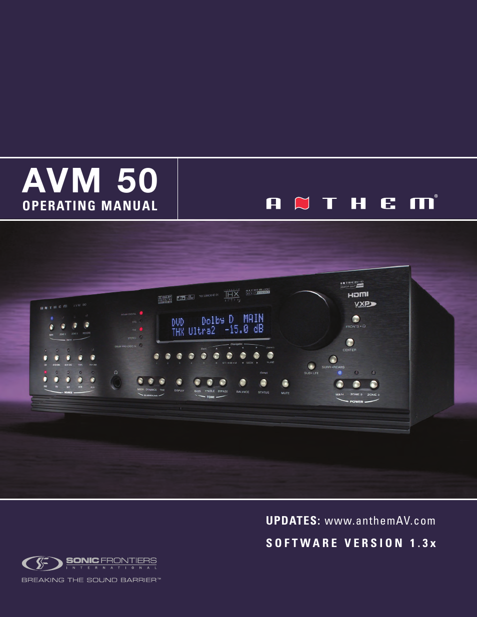 Anthem Audio AVM 50 User Manual | 96 pages