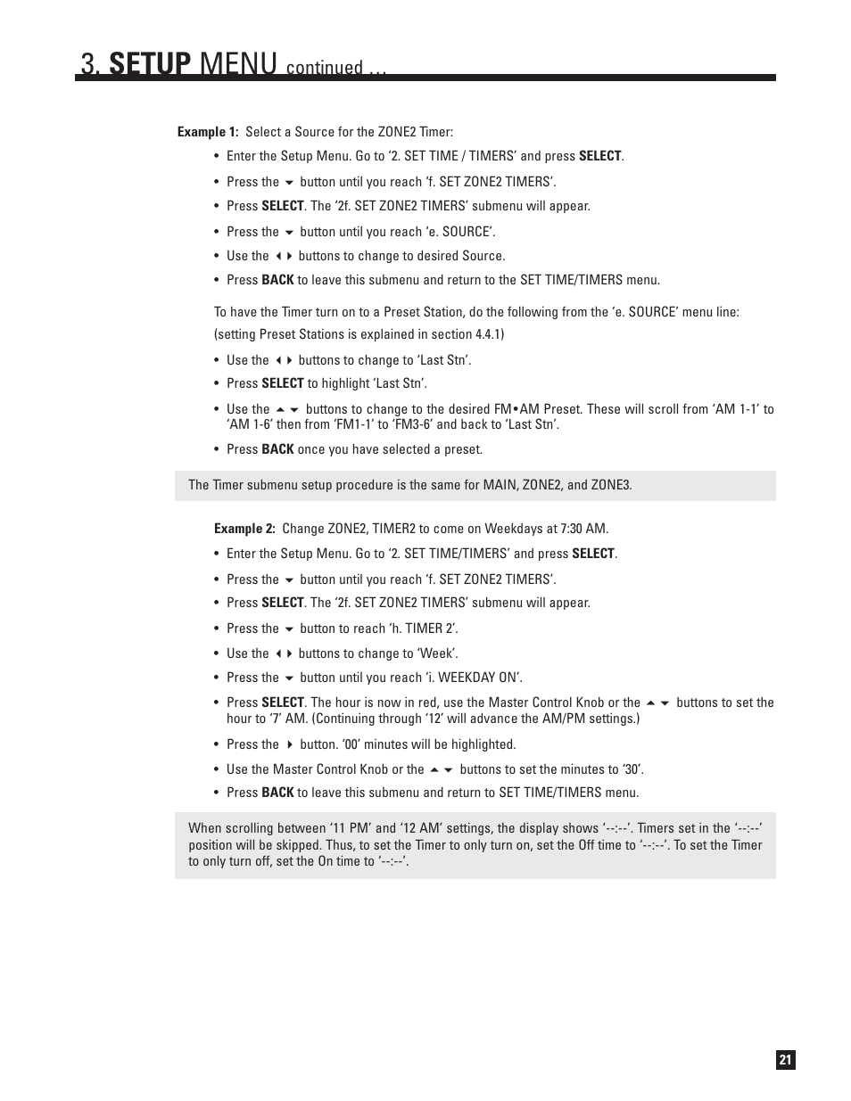 Setup menu, Continued | Anthem Audio AVM 50 User Manual | Page 29 / 96