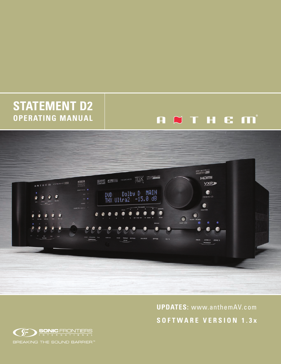 Anthem Audio D2 User Manual | 102 pages