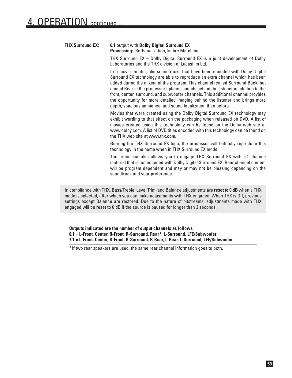 Operation, Continued | Anthem Audio D2 User Manual | Page 67 / 102