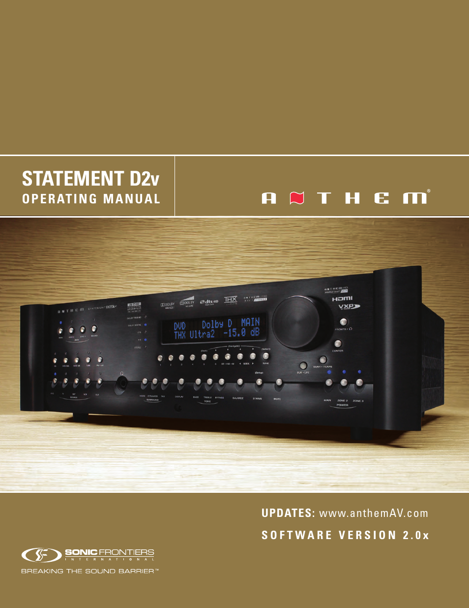 Anthem Audio ANTHEM D2V User Manual | 102 pages