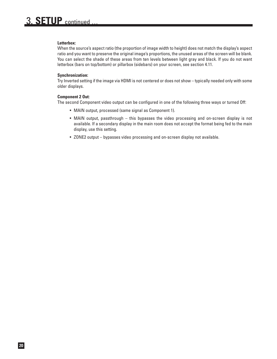 Setup, Continued | Anthem Audio ANTHEM D2V User Manual | Page 28 / 102