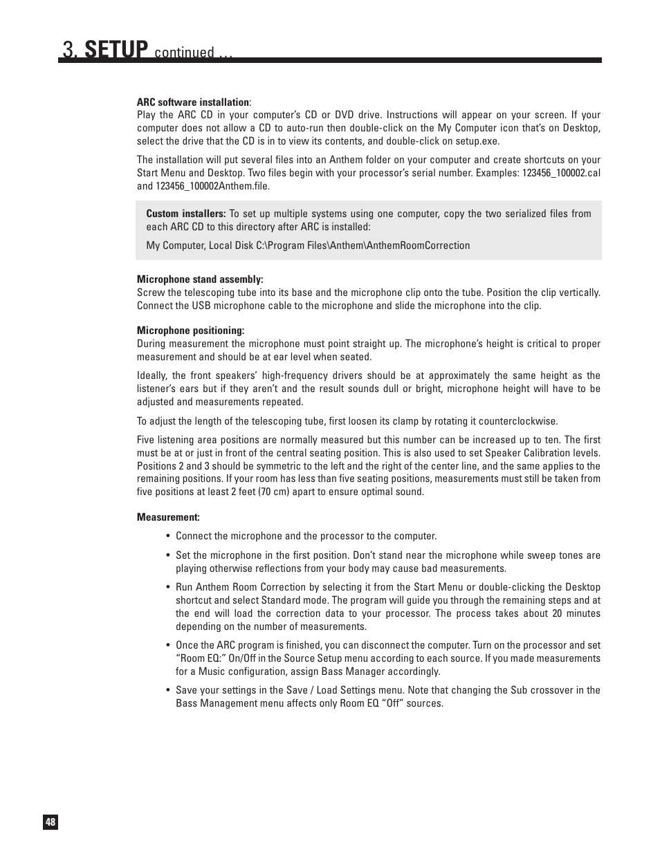Setup, Continued | Anthem Audio ANTHEM D2V User Manual | Page 56 / 102
