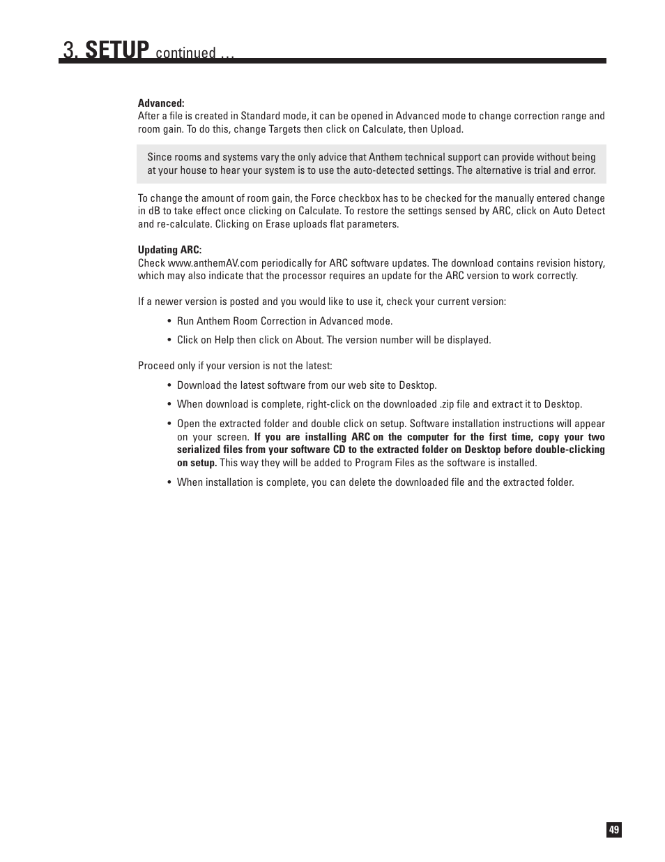 Setup, Continued | Anthem Audio ANTHEM D2V User Manual | Page 57 / 102