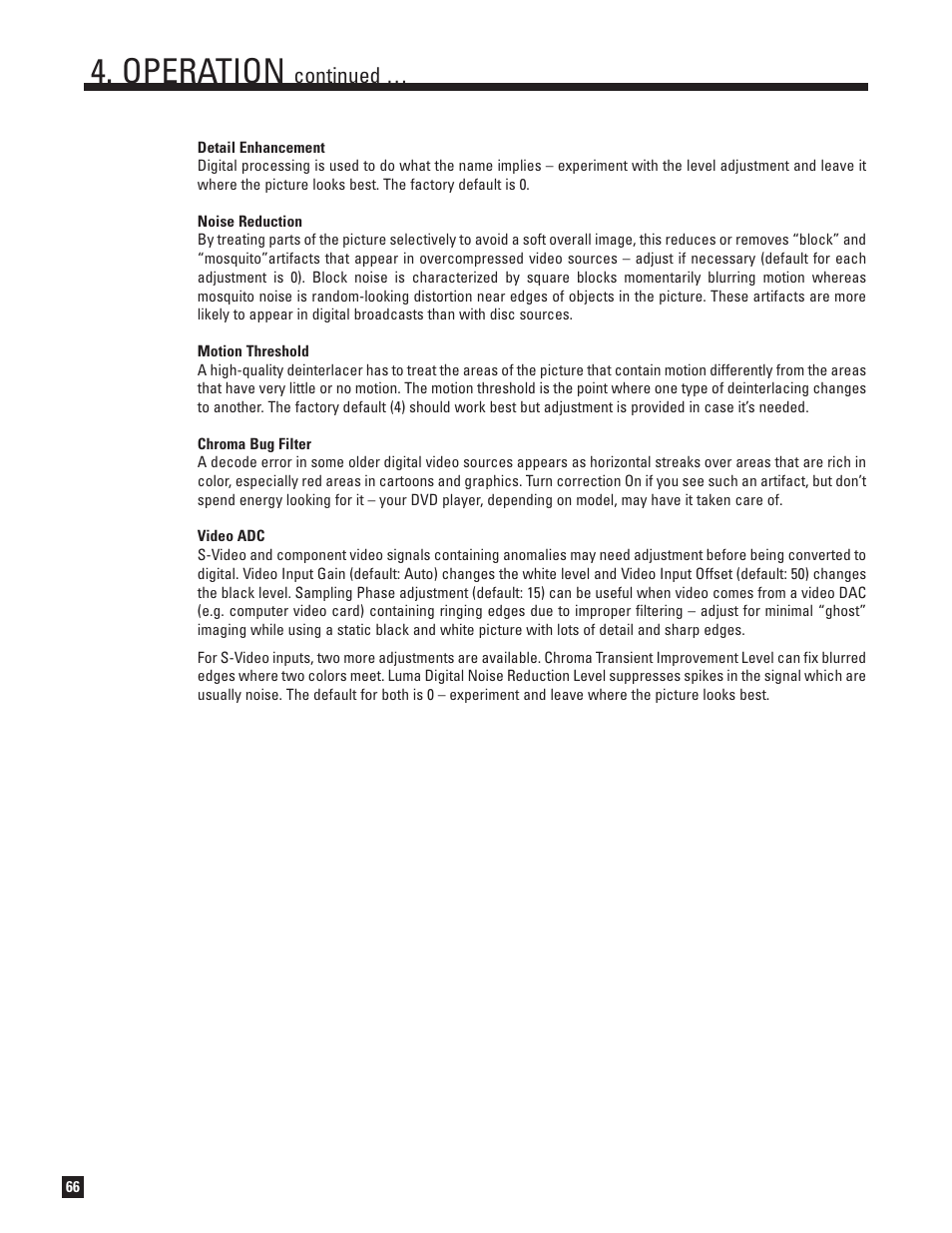 Operation | Anthem Audio ANTHEM D2V User Manual | Page 74 / 102