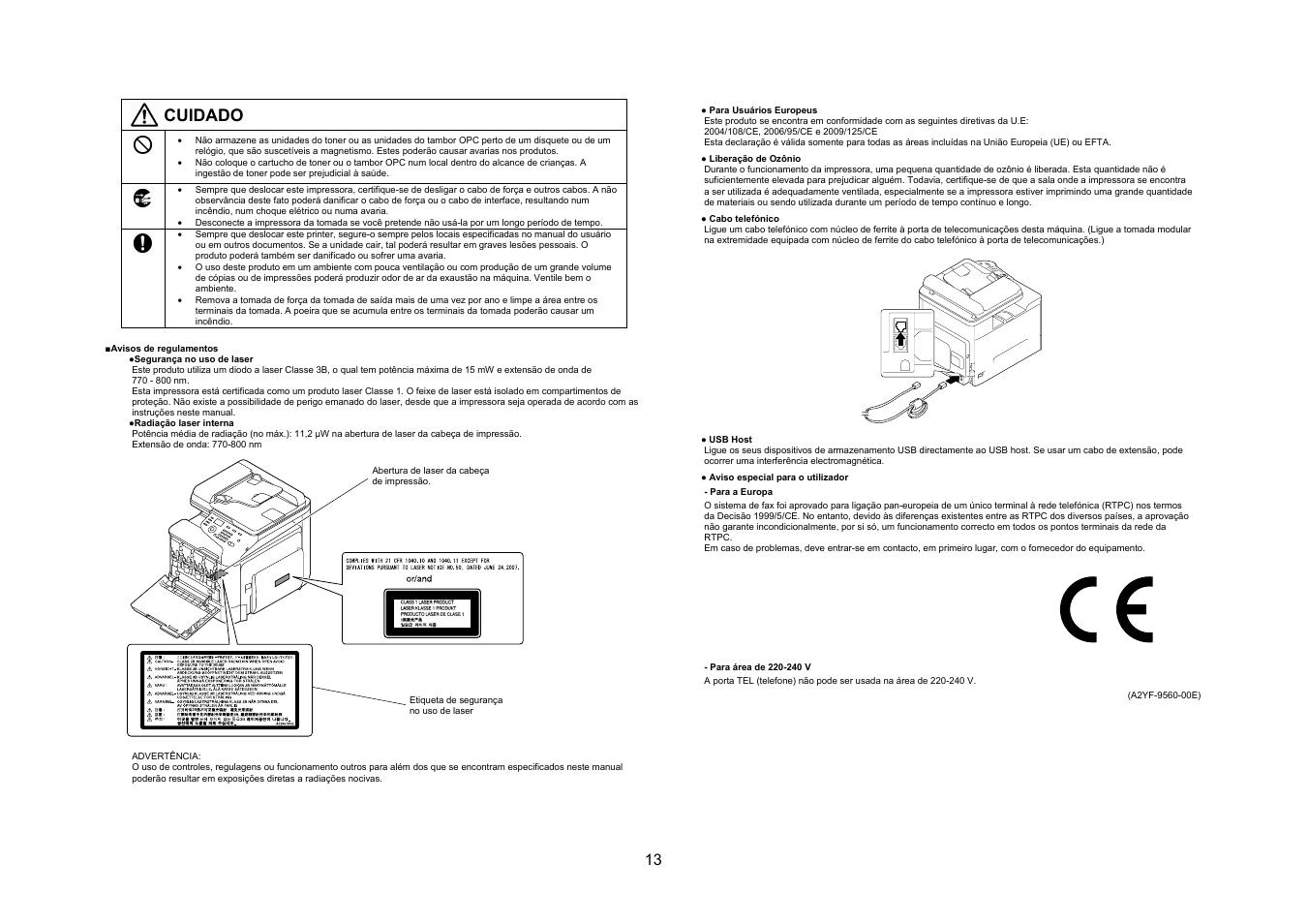 Cuidado | Konica Minolta bizhub C25 User Manual | Page 14 / 49