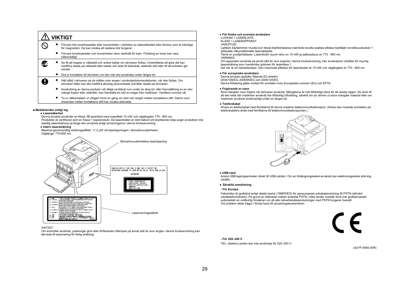 Viktigt | Konica Minolta bizhub C25 User Manual | Page 30 / 49