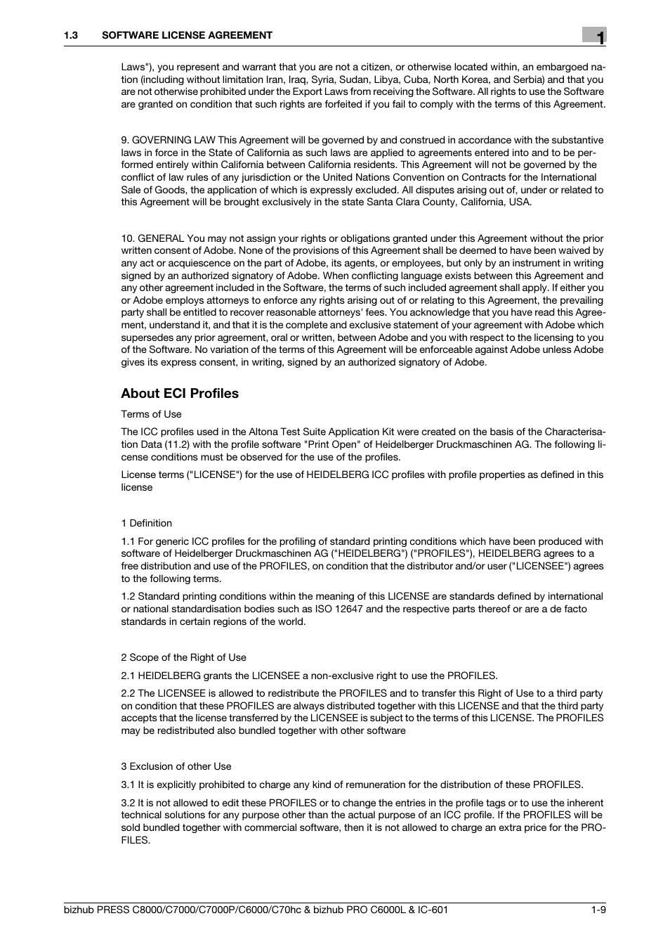 About eci profiles | Konica Minolta bizhub PRESS C8000e User Manual | Page 10 / 138