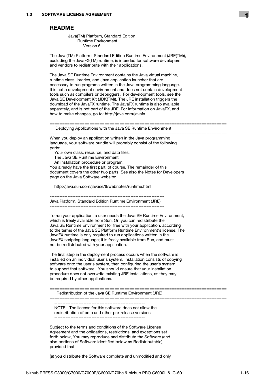 Readme | Konica Minolta bizhub PRESS C8000e User Manual | Page 17 / 138