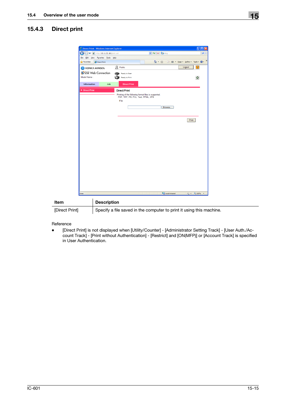 3 direct print, Direct print -15 | Konica Minolta bizhub PRESS C8000e User Manual | Page 221 / 255