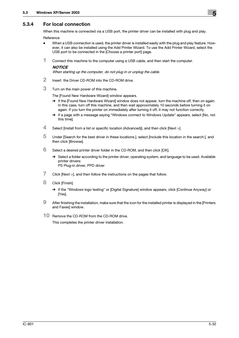 4 for local connection, For local connection -32, P. 5-32 | Konica Minolta bizhub PRESS C8000e User Manual | Page 72 / 255