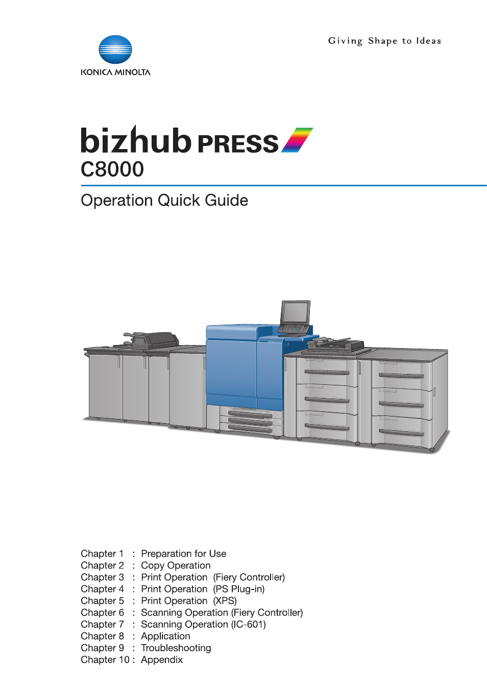 Konica Minolta bizhub PRESS C8000e User Manual | 204 pages