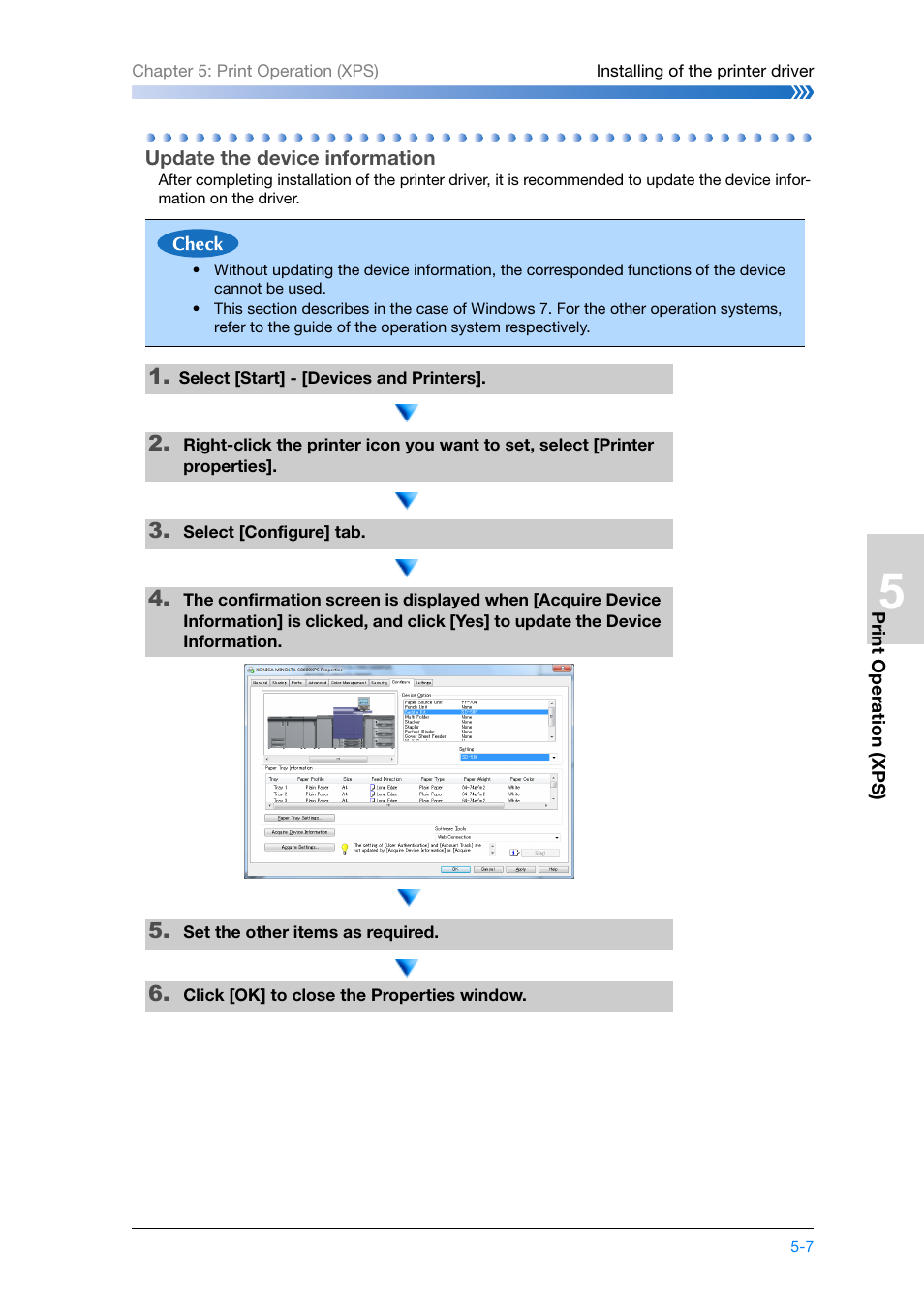 Update the device information, Update the device information -7 | Konica Minolta bizhub PRESS C8000e User Manual | Page 121 / 204