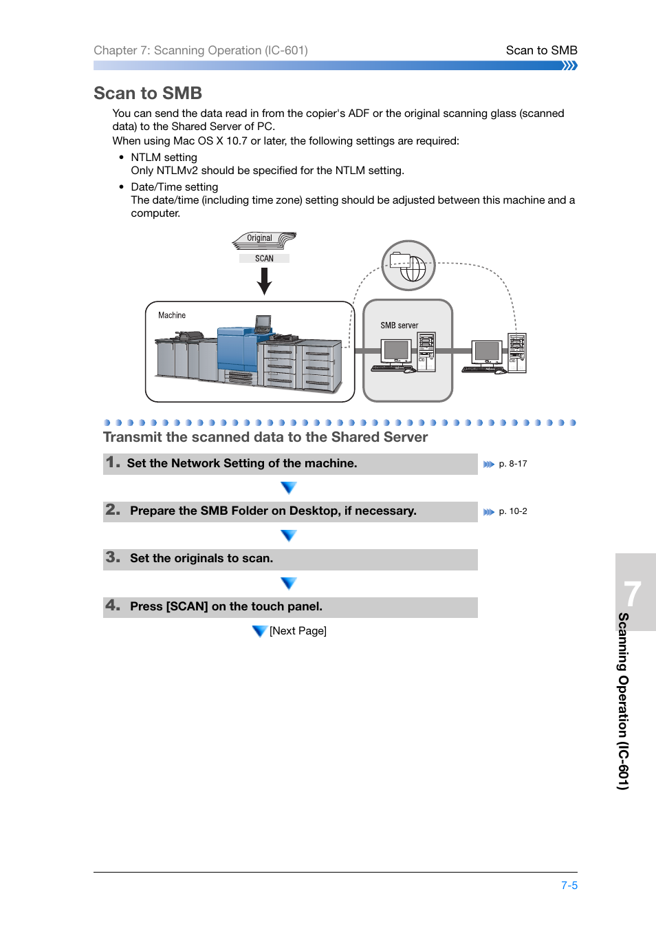 Scan to smb, Transmit the scanned data to the shared server, Scan to smb -5 | Transmit the scanned data to the shared server -5 | Konica Minolta bizhub PRESS C8000e User Manual | Page 147 / 204