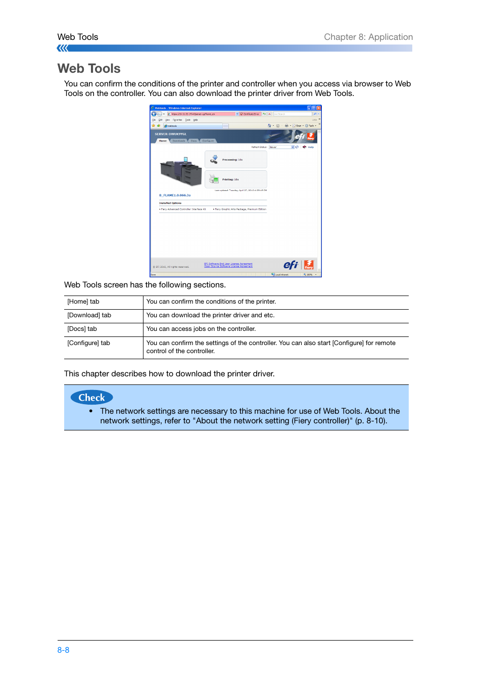 Web tools, Web tools -8 | Konica Minolta bizhub PRESS C8000e User Manual | Page 158 / 204