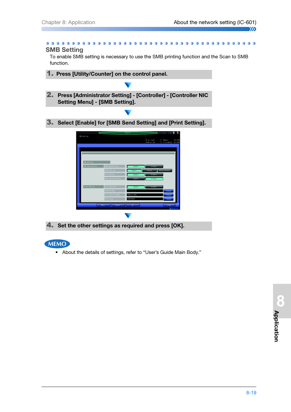 Smb setting, Smb setting -19 | Konica Minolta bizhub PRESS C8000e User Manual | Page 169 / 204