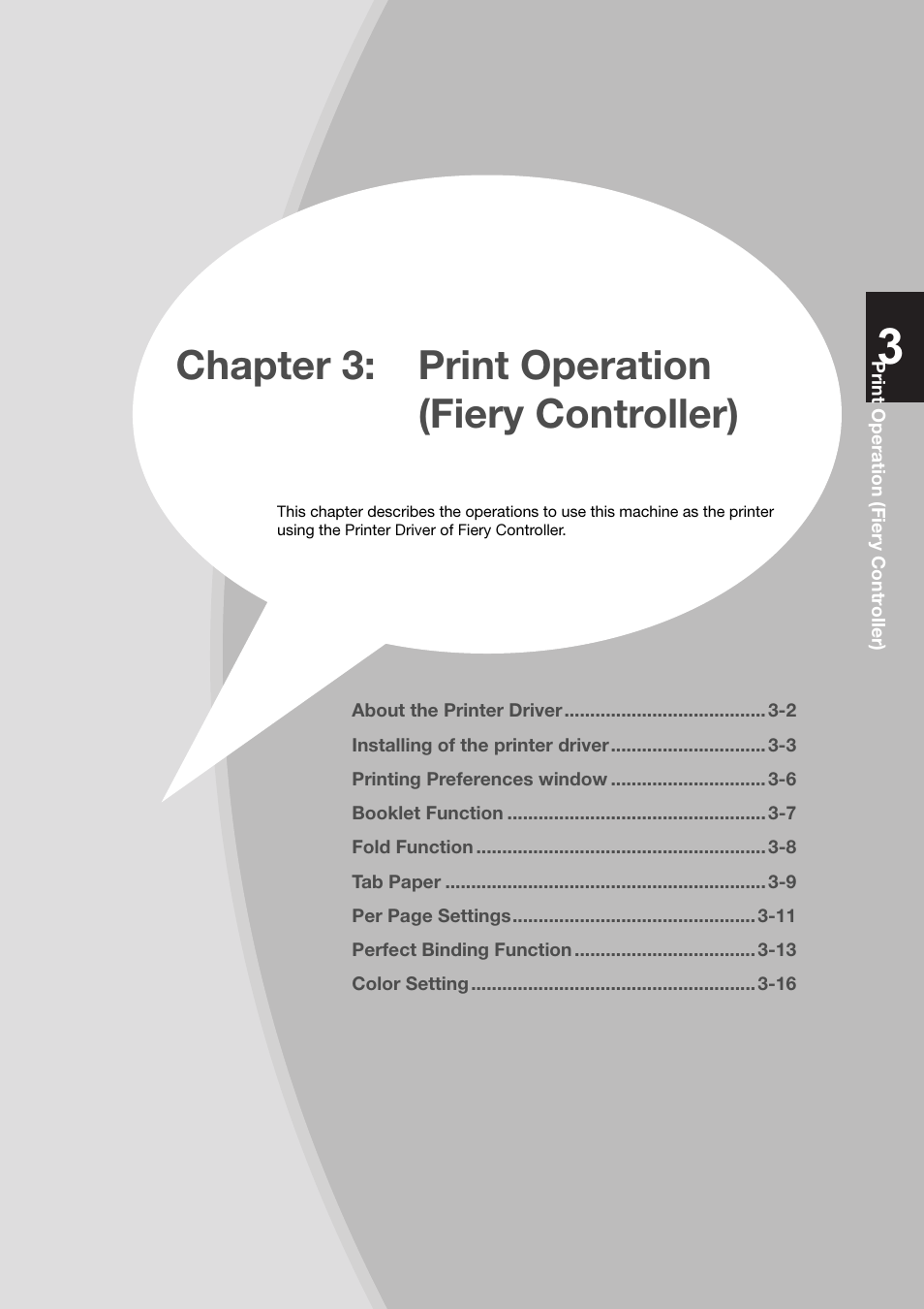 Chapter 3: print operation (fiery controller), Chapter 3:print operation(fiery controller) -1 | Konica Minolta bizhub PRESS C8000e User Manual | Page 79 / 204