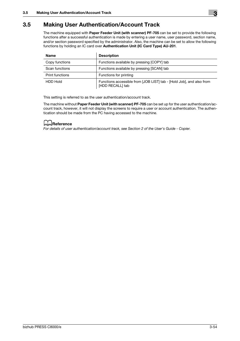 5 making user authentication/account track, Making user authentication/account track -54 | Konica Minolta bizhub PRESS C8000e User Manual | Page 118 / 706