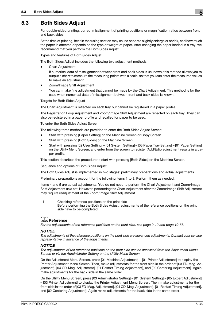 3 both sides adjust, Both sides adjust -36 | Konica Minolta bizhub PRESS C8000e User Manual | Page 176 / 706