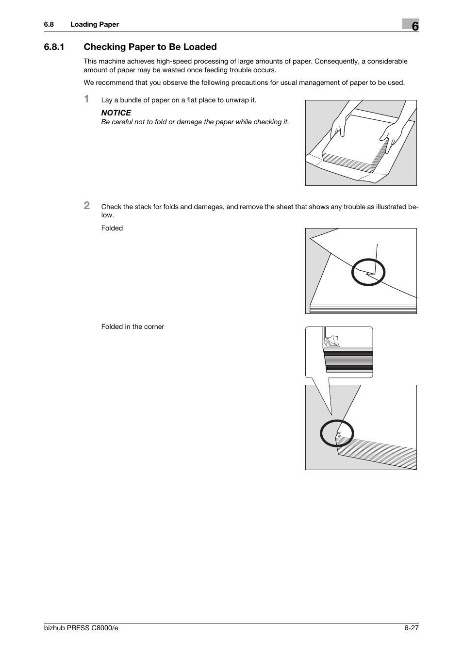 1 checking paper to be loaded, Checking paper to be loaded -27 | Konica Minolta bizhub PRESS C8000e User Manual | Page 243 / 706