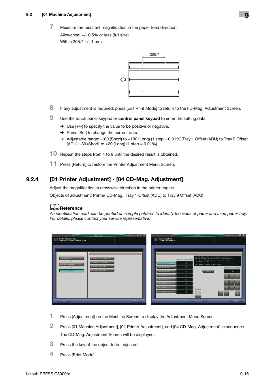 4 [01 printer adjustment] - [04 cd-mag. adjustment | Konica Minolta bizhub PRESS C8000e User Manual | Page 333 / 706