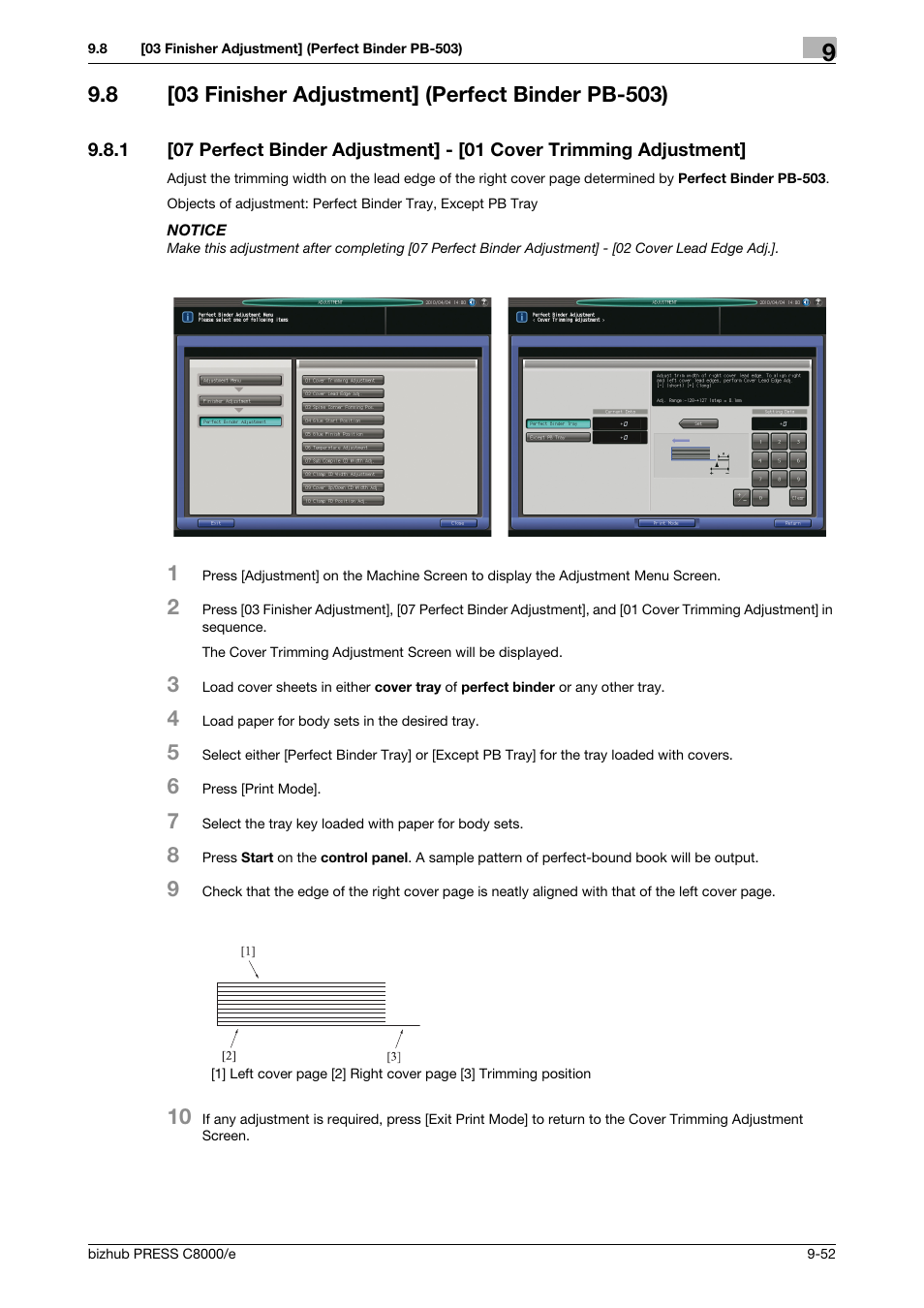 8 [03 finisher adjustment] (perfect binder pb-503) | Konica Minolta bizhub PRESS C8000e User Manual | Page 370 / 706