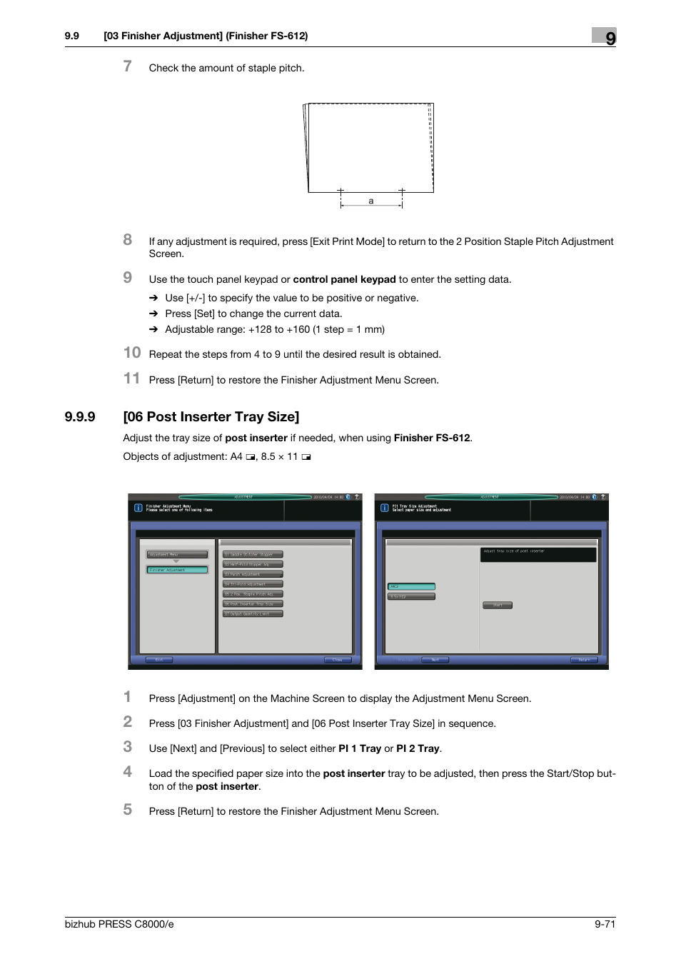 9 [06 post inserter tray size, 06 post inserter tray size] -71 | Konica Minolta bizhub PRESS C8000e User Manual | Page 389 / 706