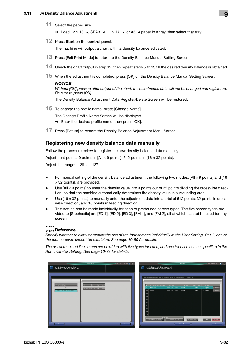 Registering new density balance data manually | Konica Minolta bizhub PRESS C8000e User Manual | Page 400 / 706