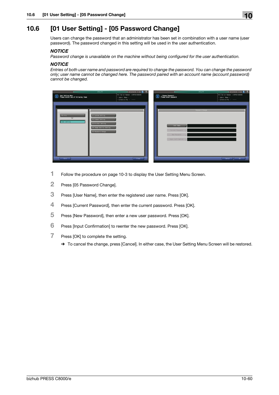 6 [01 user setting] - [05 password change, 01 user setting] - [05 password change] -60 | Konica Minolta bizhub PRESS C8000e User Manual | Page 474 / 706