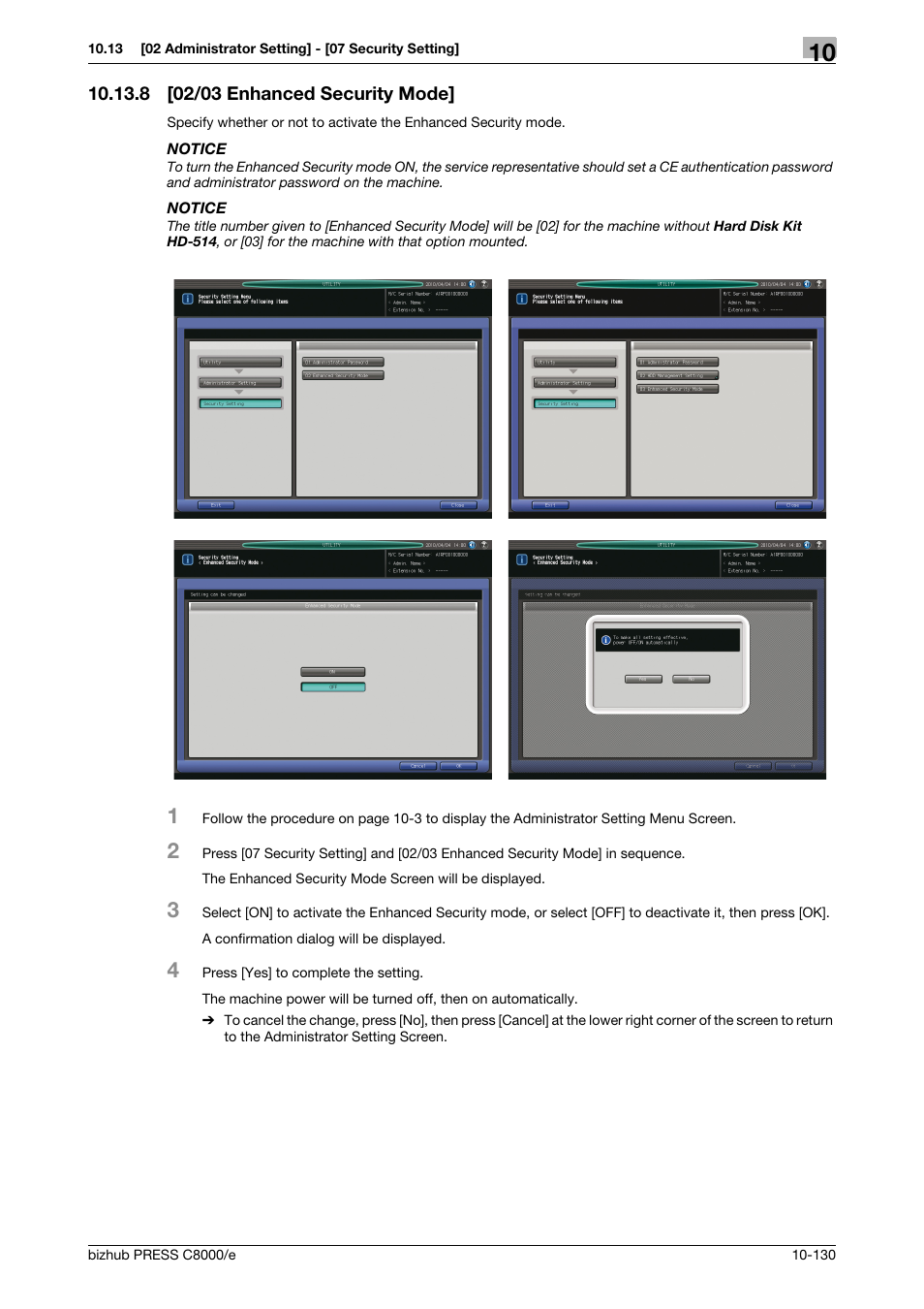 8 [02/03 enhanced security mode, 02/03 enhanced security mode] -130 | Konica Minolta bizhub PRESS C8000e User Manual | Page 544 / 706