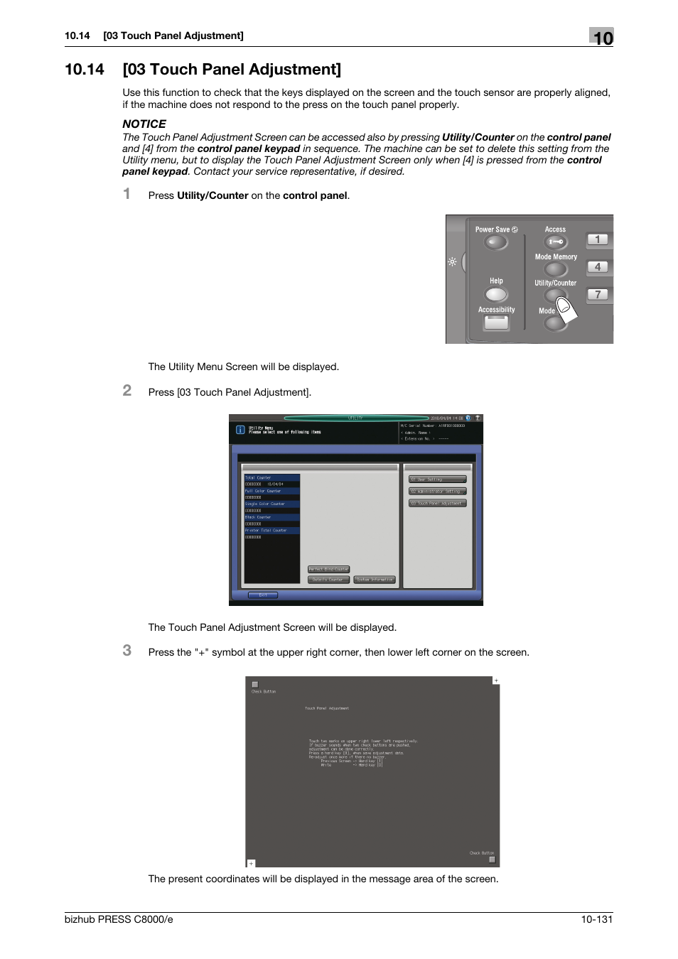 14 [03 touch panel adjustment, 03 touch panel adjustment] -131 | Konica Minolta bizhub PRESS C8000e User Manual | Page 545 / 706