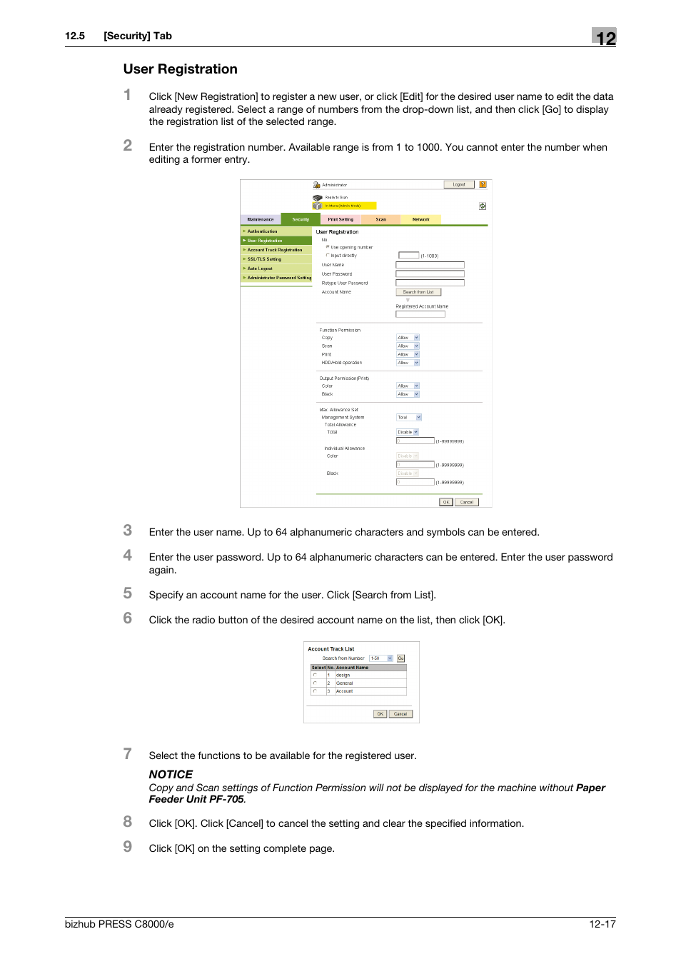 User registration | Konica Minolta bizhub PRESS C8000e User Manual | Page 591 / 706