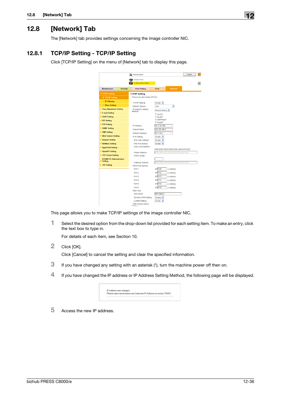 8 [network] tab, 1 tcp/ip setting - tcp/ip setting, Network] tab -36 | Tcp/ip setting - tcp/ip setting -36 | Konica Minolta bizhub PRESS C8000e User Manual | Page 610 / 706